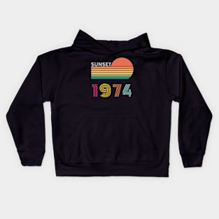 Sunset Retro Vintage 1974 Kids Hoodie